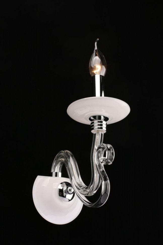Бра со светодиодной лампочкой E14, комплект от Lustrof. №259953-657179, цвет белый+хром+прозрачный - фото 4