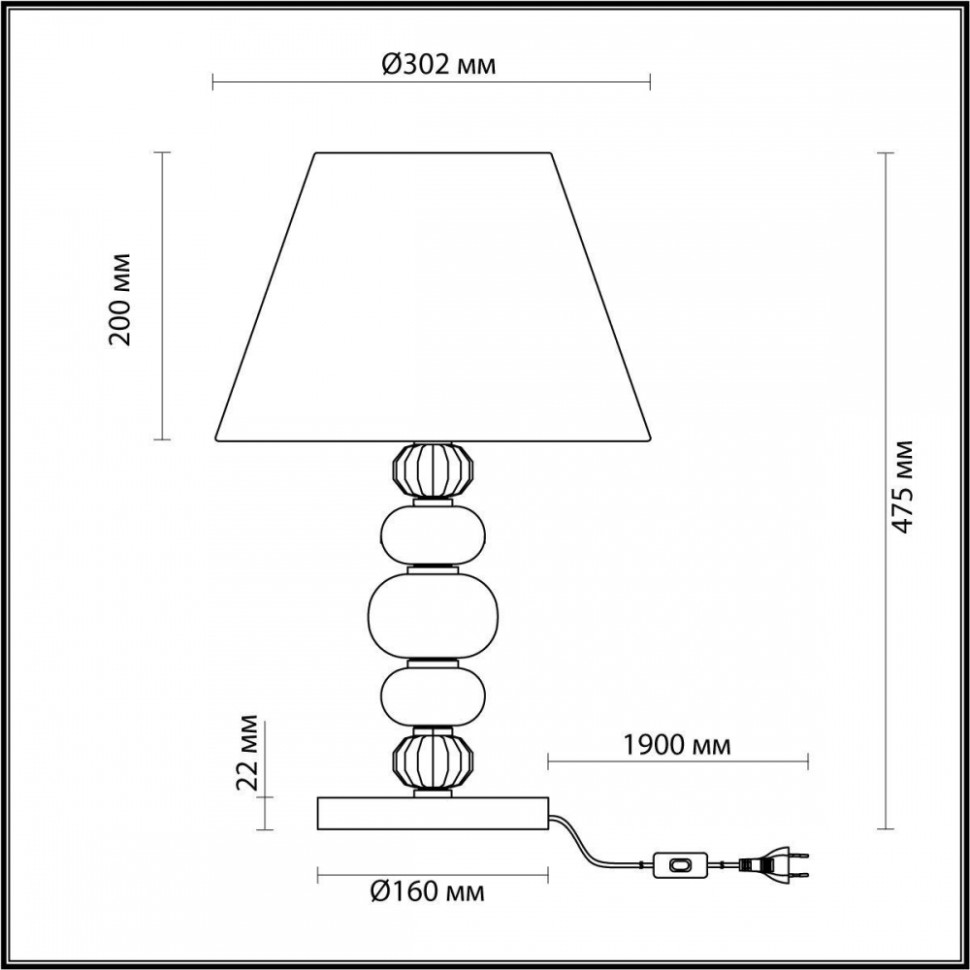 Настольная лампа Odeon Sochi с лампочкой 4896/1T+Lamps E27 Свеча, цвет черный 4896/1T+Lamps E27 Свеча - фото 3