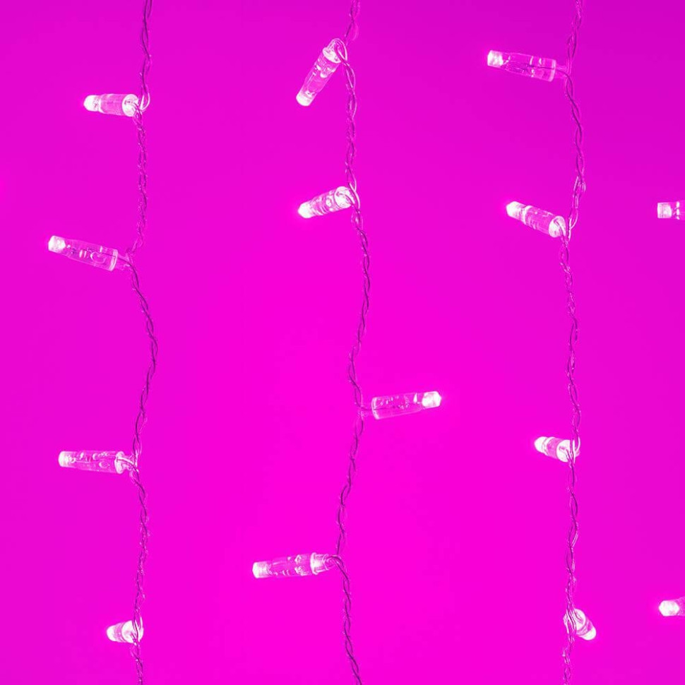 2*1,5м. Уличная гирлянда занавес розовый свет Ardecoled 230V ARD-Curtain-Classic-2000X1500-Clear-360Led Pink (24880) - фото 2