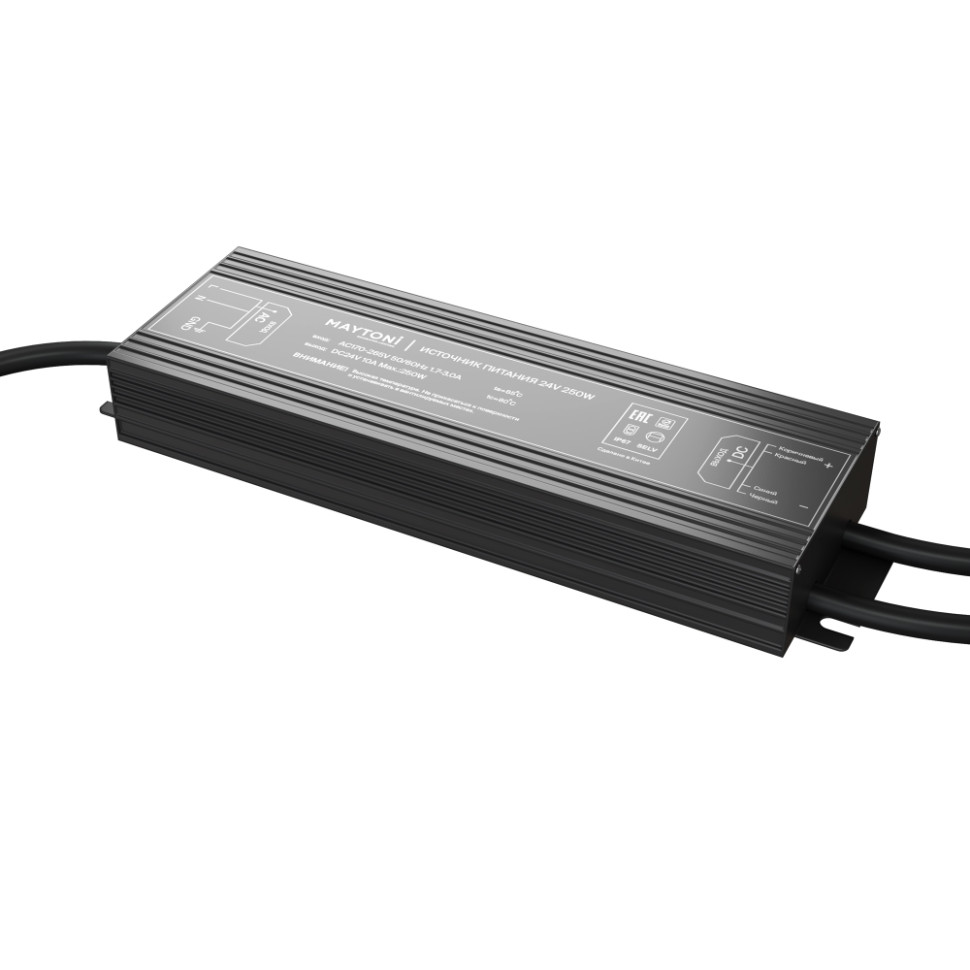 Трансформатор для светодиодной ленты 24V 100W IP67 4.17mA PSI001 Maytoni Led strip 20214, цвет черный