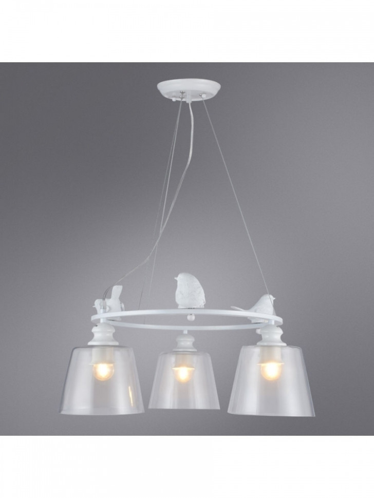 Люстра с лампочками Arte Lamp Passero A4289LM-3WH+Lamps, цвет белый A4289LM-3WH+Lamps - фото 3