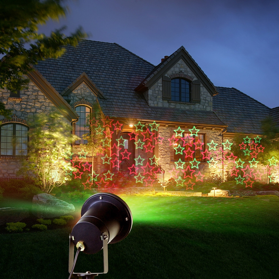 Лазерный проектор для улицы и дома (зелёный и красный) Vegas 55132 1 8м электрогирлянда ретро лампы 10шт rgb с пультом ip44 vegas 55133