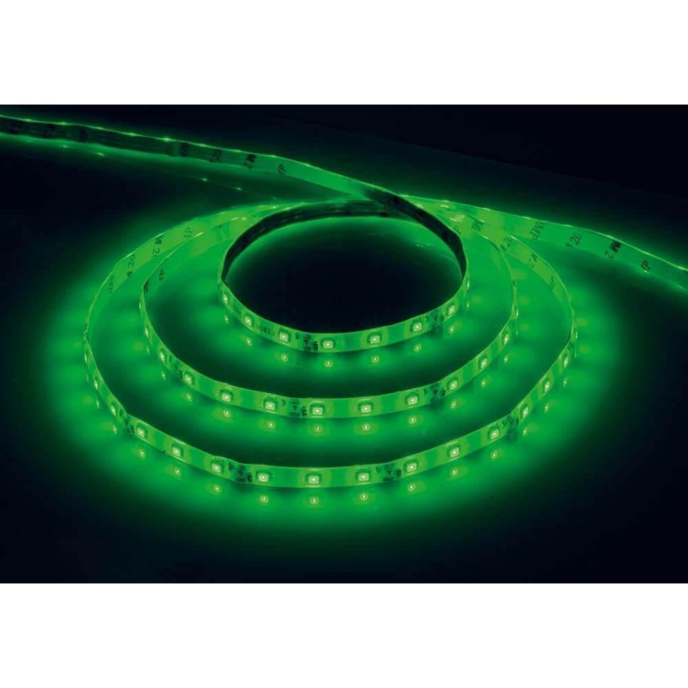 5м. Cветодиодная лента зеленого цвета 4,8W 12V 60LED/m IP65 Feron LS604 27675 контроллер для мультибелой светодиодной ленты feron