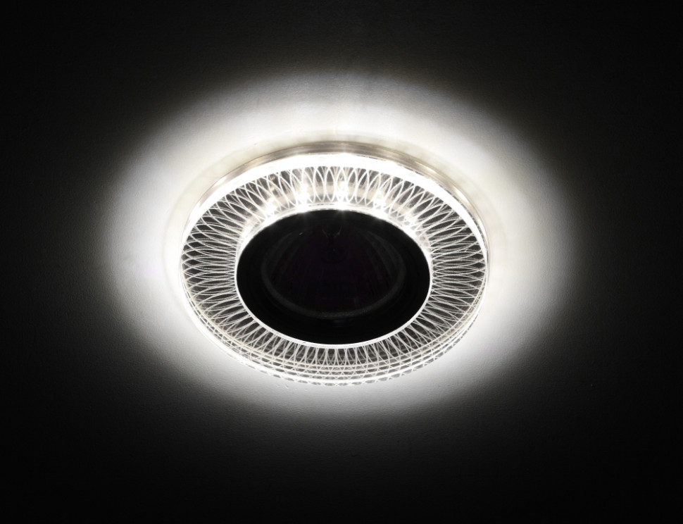 Точечный встраиваемый светильник cо светодиодной подсветкой ЭРА DK LD44 SL 3D Б0037355, цвет хром - фото 2