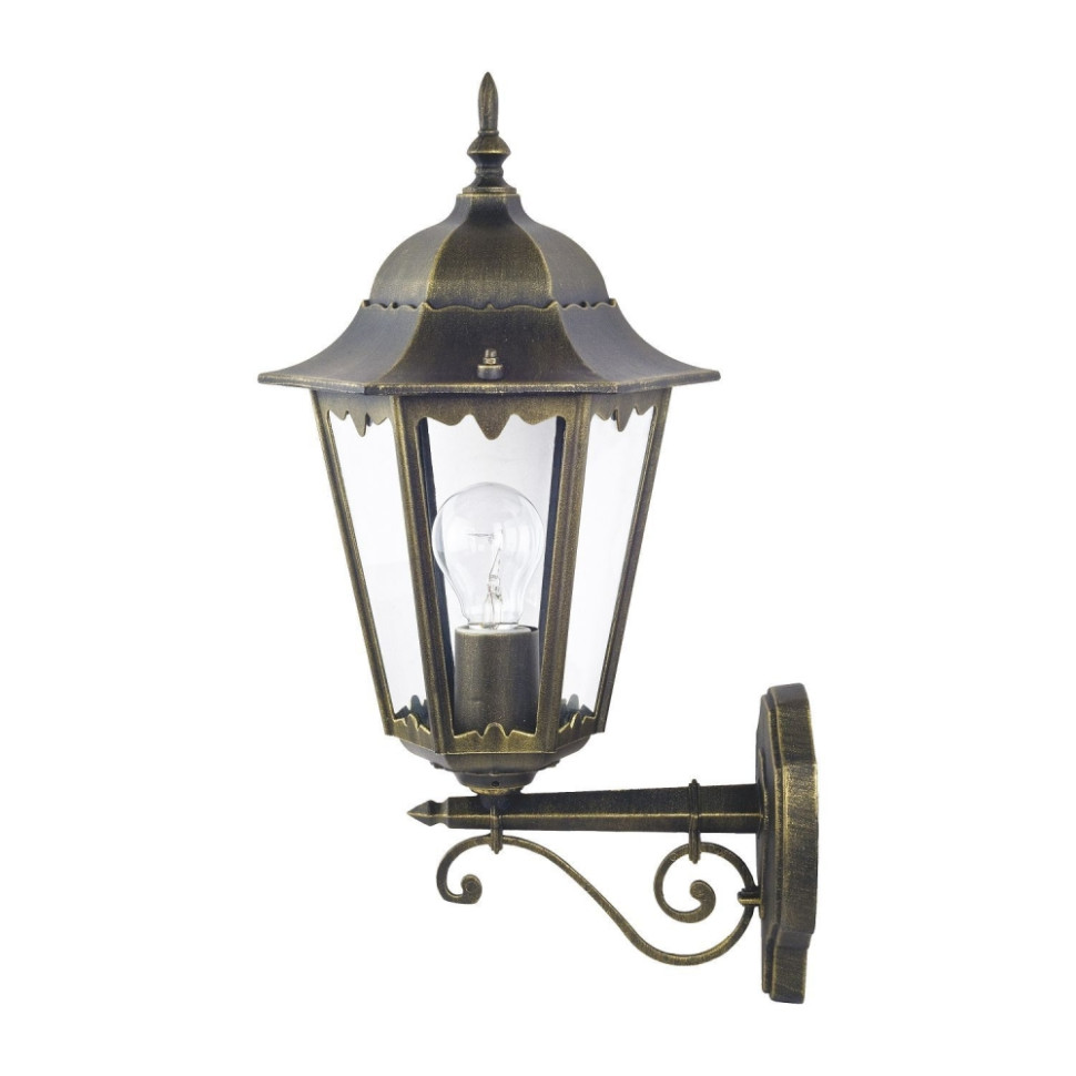 Уличный настенный светильник с лампами светодиодными, комплект от Lustrof. №55285-618381, цвет черный с золотой патиной - фото 1