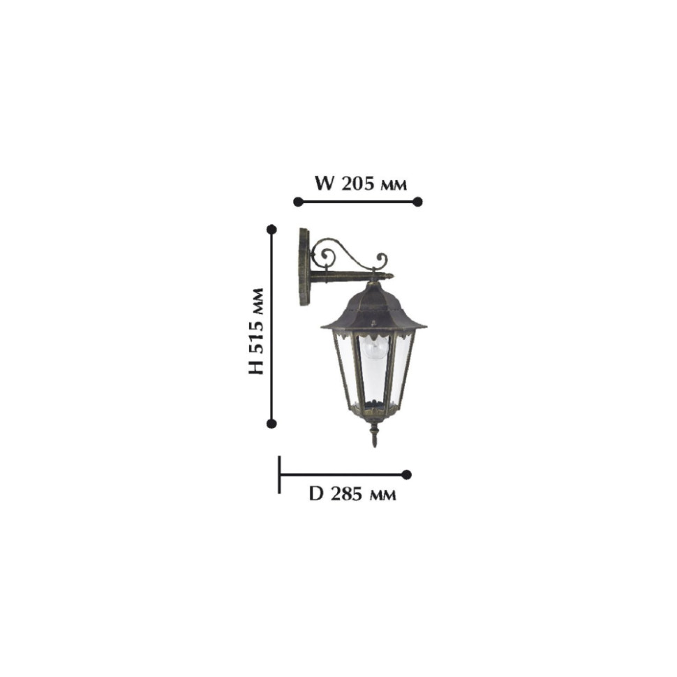 Уличный настенный светильник с лампами светодиодными, комплект от Lustrof. №55285-618381, цвет черный с золотой патиной - фото 2