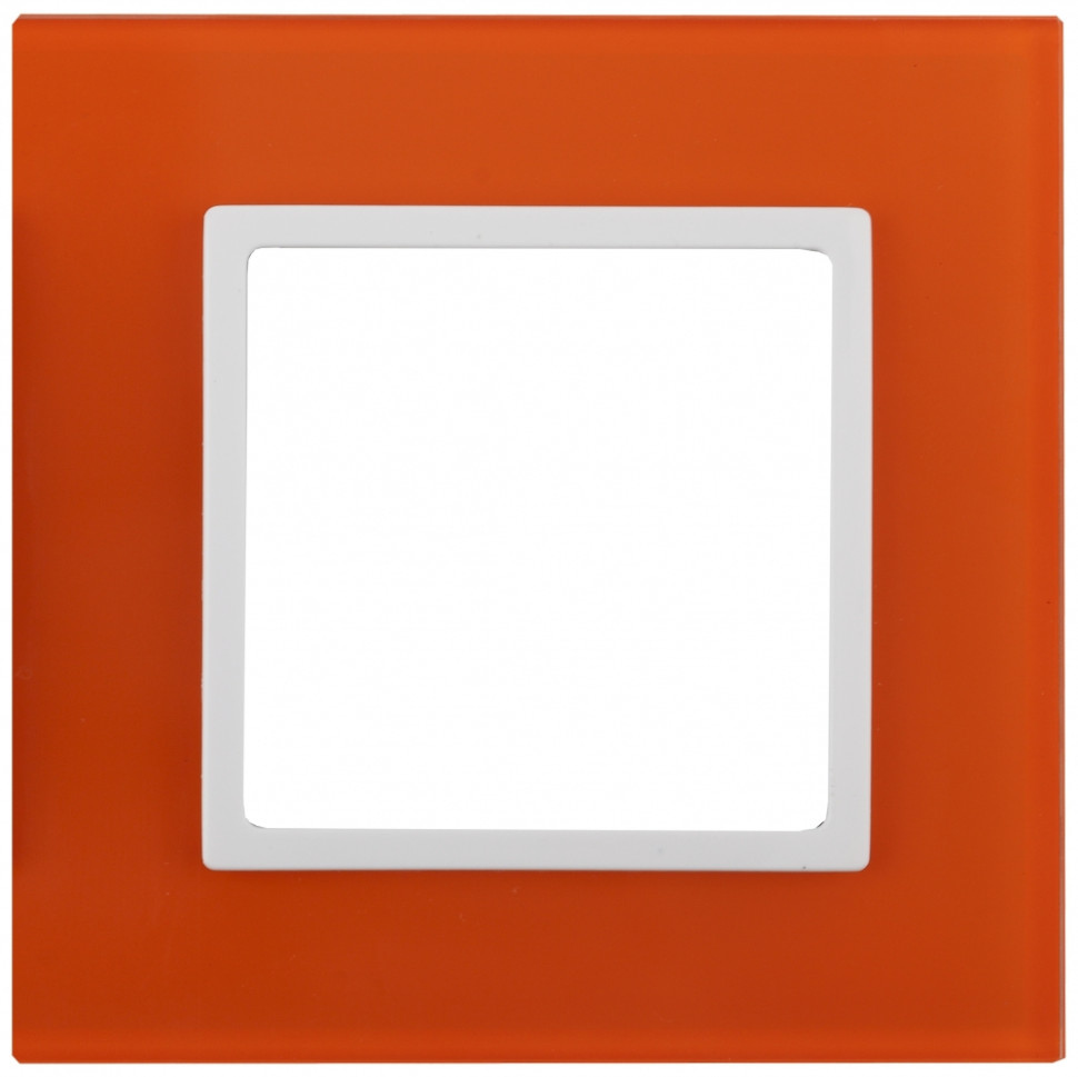 Рамка на 1 пост Эра Elegance (оранжевый+бел) 14-5101-22 (Б0034477) - фото 1