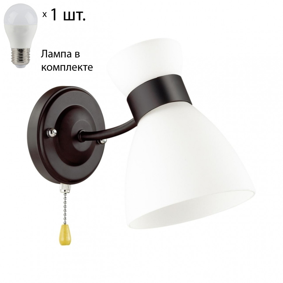 Бра с лампочкой Lumion Wilma 4534/1W+Lamps E27 P45, цвет черный 4534/1W+Lamps E27 P45 - фото 1