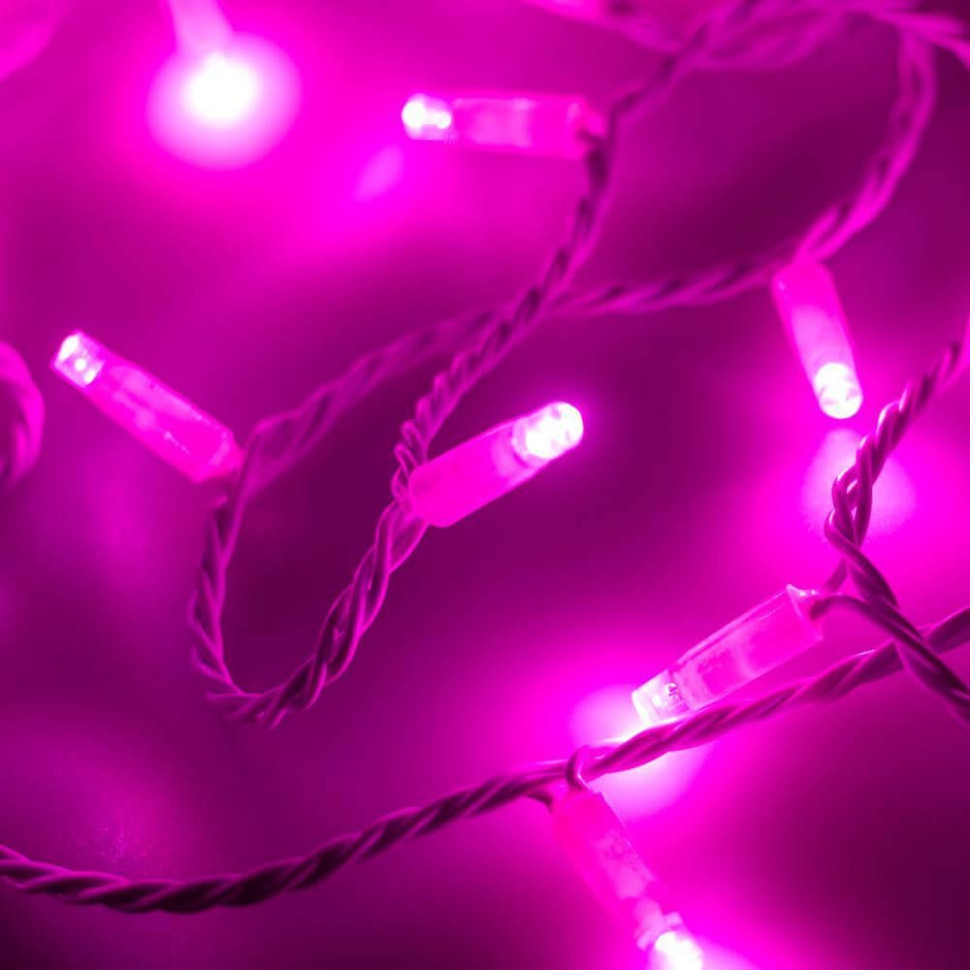 10м. Уличная гирлянда нить розовый свет Ardecoled 230V ARD-String-Classic-10000-White-100Led-Flash Pink (25822) гирлянда нить на батарейках 10м белая 100 led провод прозрачный силикон ip65
