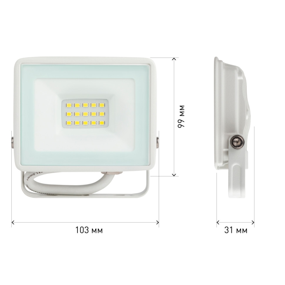 Прожектор светодиодный уличный Эра LPR-023-W-65K-020 (Б0054640), цвет белый - фото 3