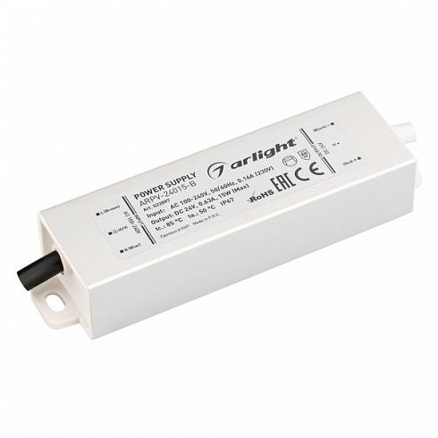 Трансформатор для светодиодной ленты 24V 15W IP67 Arlight ARPV 022897 блок питания arpv 24100 slim d 24v 4 2a 100w arlight ip67 металл 3 года