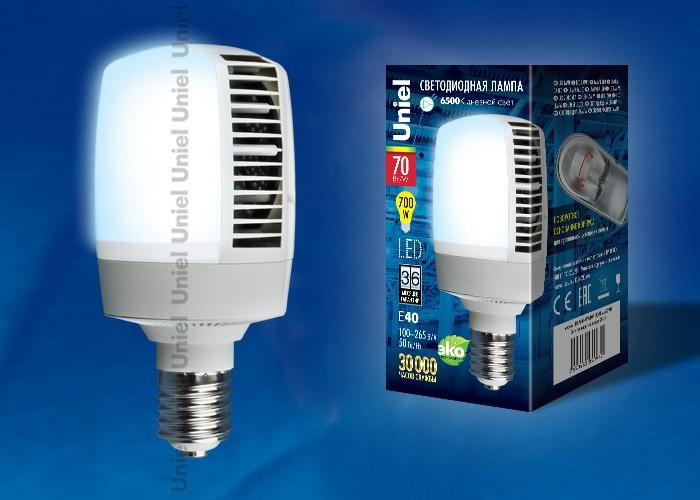 Светодиодная лампа E40 70W 6500K (холодный) Venturo Uniel LED-M105-70W-DW-E40-FR ALV02WH (UL-00001812) LED-M105-70W/DW/E40/FR ALV02WH картон - фото 2