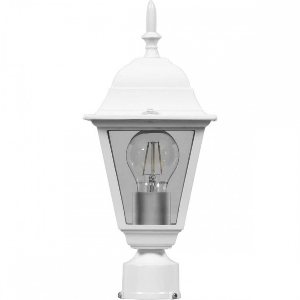 Светильник садово-парковый Feron 4103/PL4103 четырехгранный на столб 60W E27 230V, белый 11017 кошелек на фермуаре белый