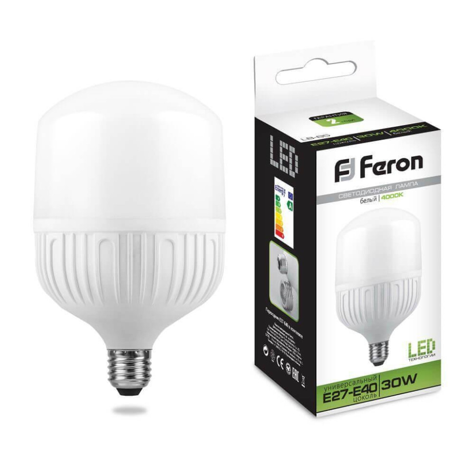 Лампа светодиодная Feron LB-65 E27-E40 30W 4000K 25818