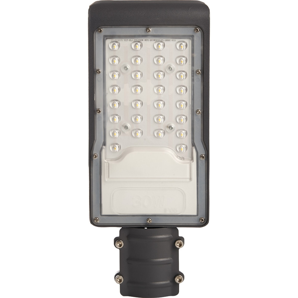 Светодиодный уличный фонарь консольный на столб Feron SP3031 30W 6400K 230V, серый 32576 фонарь на столб feron оптима 11562