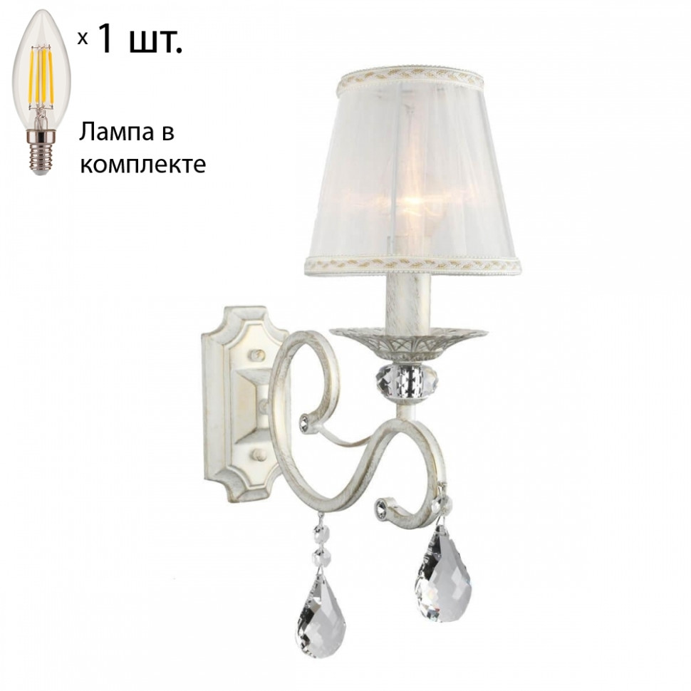 Бра с лампочкой Omnilux OML-79101-01+Lamps, цвет белое золото OML-79101-01+Lamps - фото 1