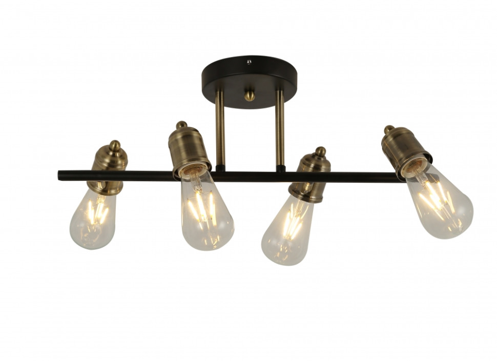 Потолочный светильник со светодиодными лампочками E27, комплект от Lustrof. №627530-652341, цвет черный - фото 1