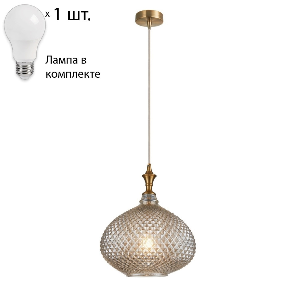 Подвесной светильник с лампочкой  Favourite Cupola 2180-1P+Lamps А60, цвет латунь 2180-1P+Lamps А60 - фото 1