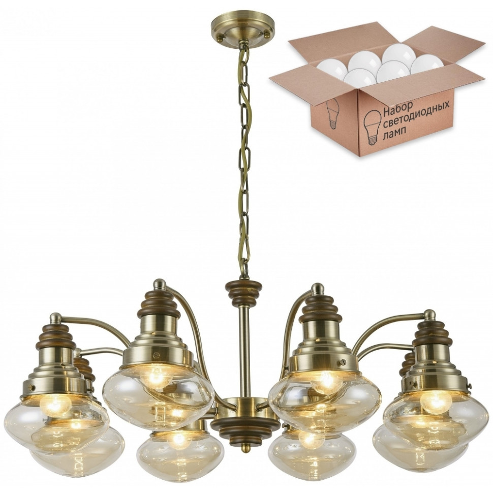 Подвесная люстра с лампочками Velante 306-503-08+Lamps