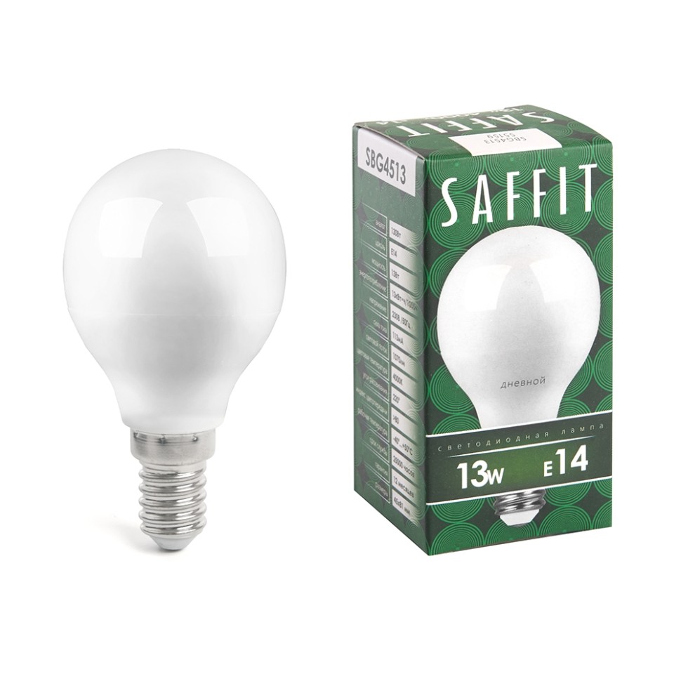 Набор для Goods : светодиодные лампы Saffit, 13W 230V E14 6400K G45, SBG4513-5, 10шт ( код 600005772316 ) ( арт 315764 ) - фото 3